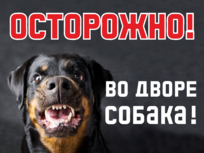 Табличка «Осторожно! Во дворе собака»